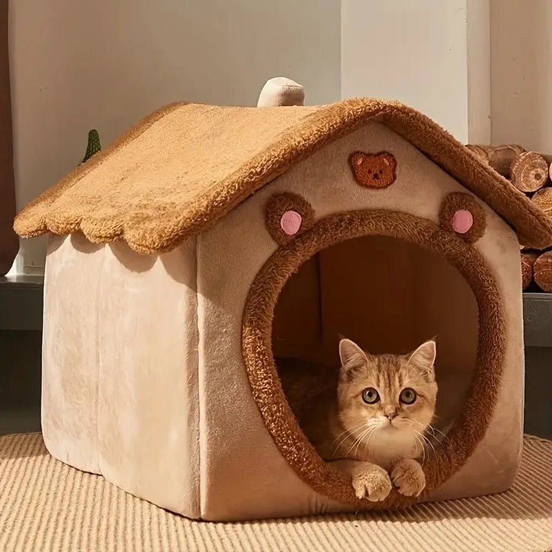 Casa dobrável para animais de estimação, removível, lavável, casa para cães e gatos, cama para animais de estimação, para cães extra pequenos e gatos pequenos e médios