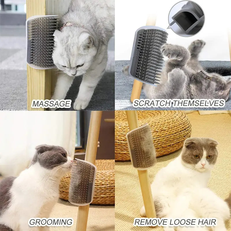 Escova massageador para cães e gatos. Remove os de pelos soltos, enquanto massageia a pele do seu pet.