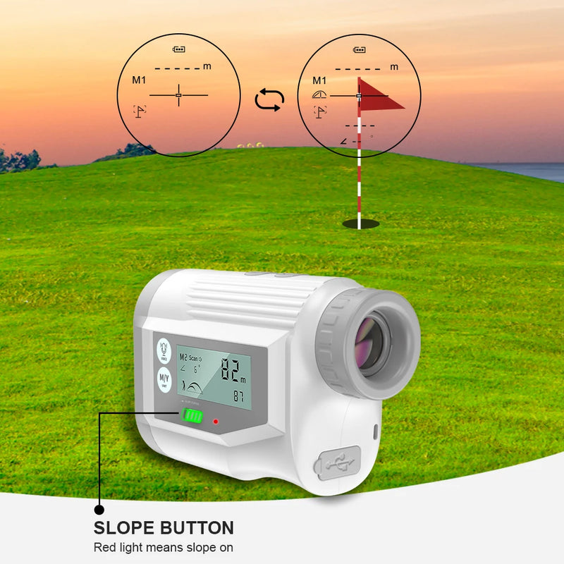 Nohawk Golf Laser Rangefinder USB Rechargeable with Slope Compensation for Golfer Range Finder Hunting Monocular