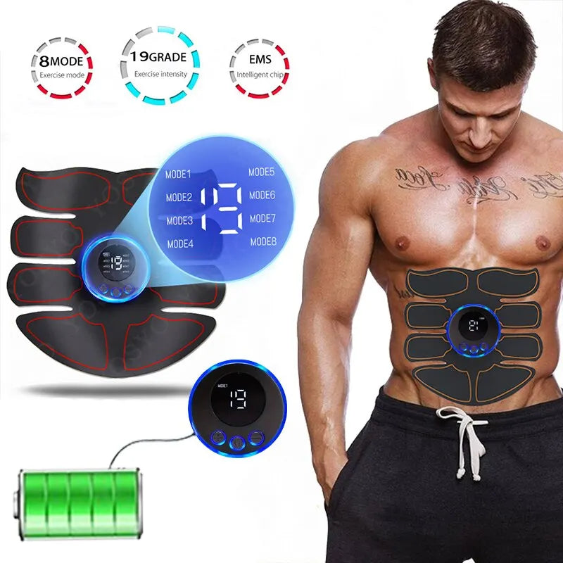 Ems estimulador muscular abdominal fitness de treinamento de braço instrumento de exercício muscular carregamento usb, para homens