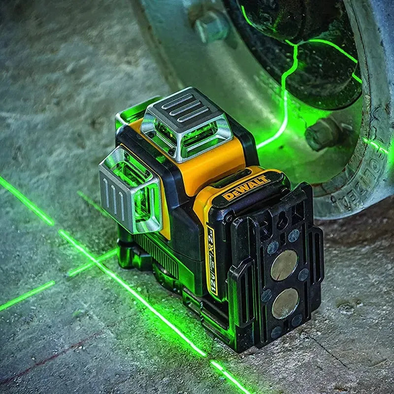 Dewalt DW089LG 3 lados * 360 graus verticais 12 linhas Laser Medidor de nível de luz verde horizontal externo