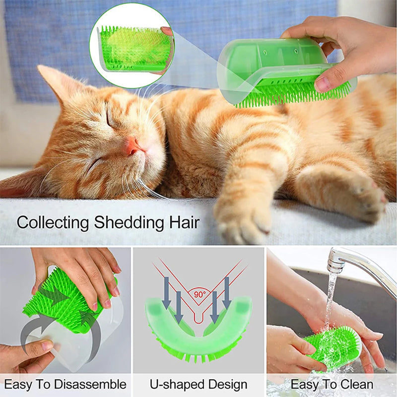 Escova massageador para cães e gatos. Remove os de pelos soltos, enquanto massageia a pele do seu pet.