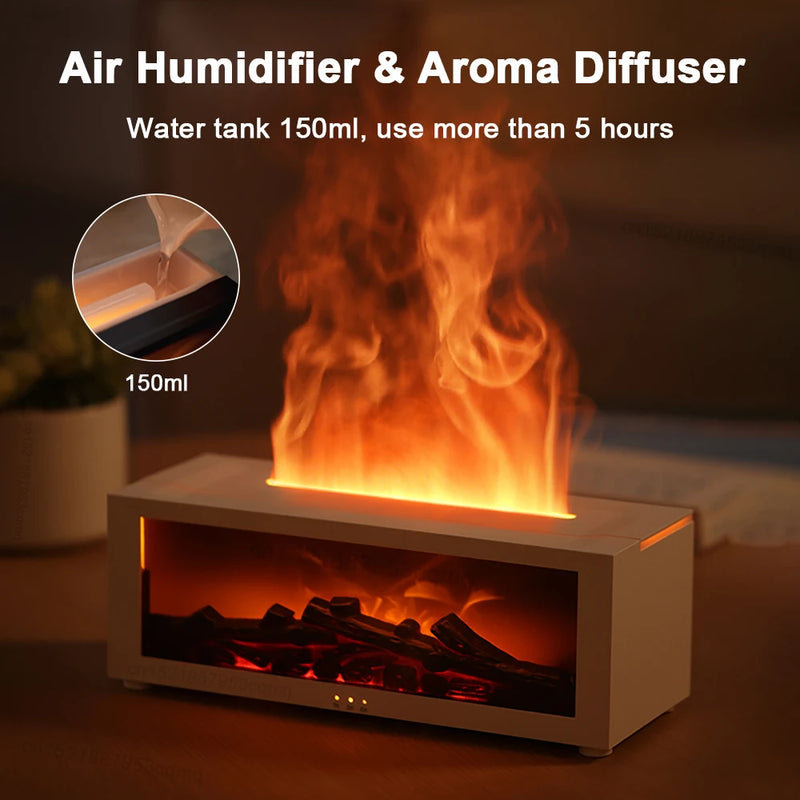 Aroma, umidificador de chama, difusor de óleo essencial umidificador de ar, aromaterapia difusor de fragrância com luz e controle remoto