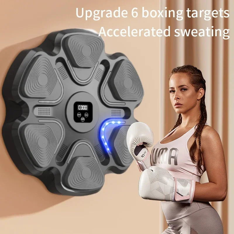 Nova máquina de boxe de música inteligente adulto/crianças esportes fitness treinador de boxe em casa exercício resposta treinamento boxe alvo de parede